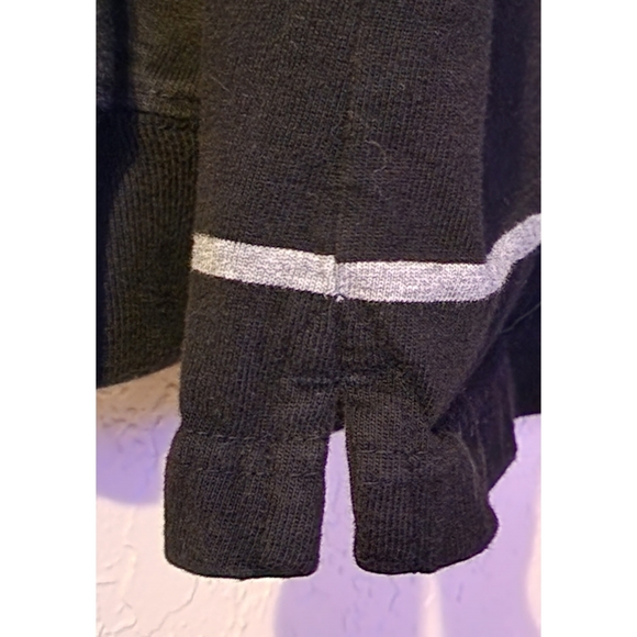 CHAPS Men's Pull Over Polo Shirt 1/4 Zip Long Sleeves Black & Gray Strip… - Picture 3 of 9